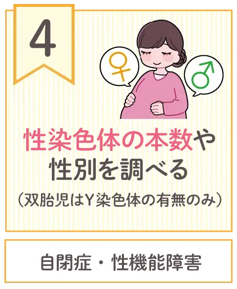 性染色体の本数や性別を調べる