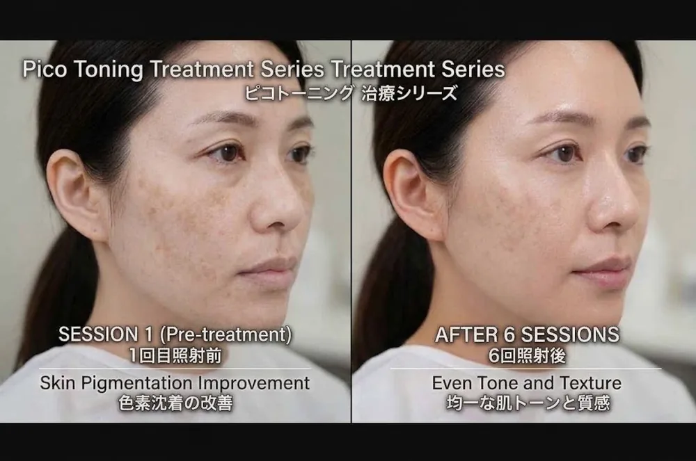 ピコレーザートーニングの症例写真(色素沈着(6回照射後))|ヒロクリニック美容皮膚科