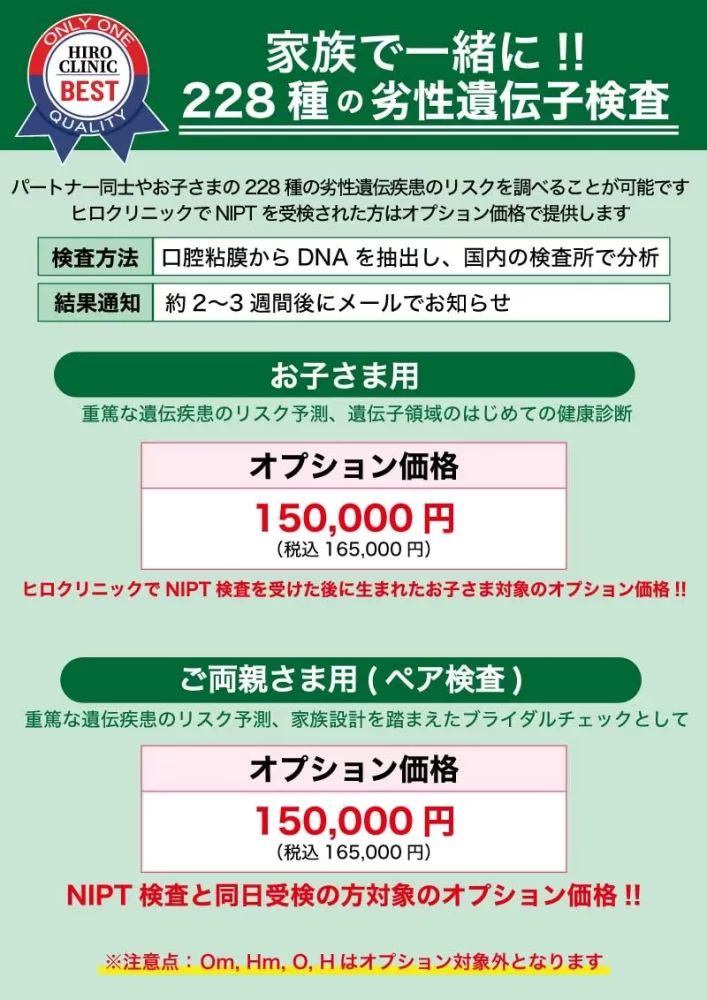 228種類の劣性遺伝子検査 SP表示